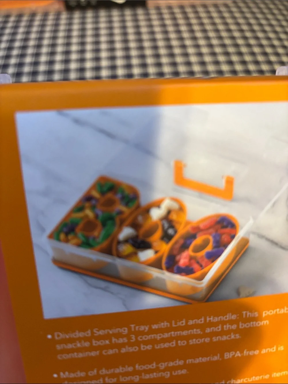 CWC Orange BOO 3-Compartment Snack Box - Portable Lunch Organizer
